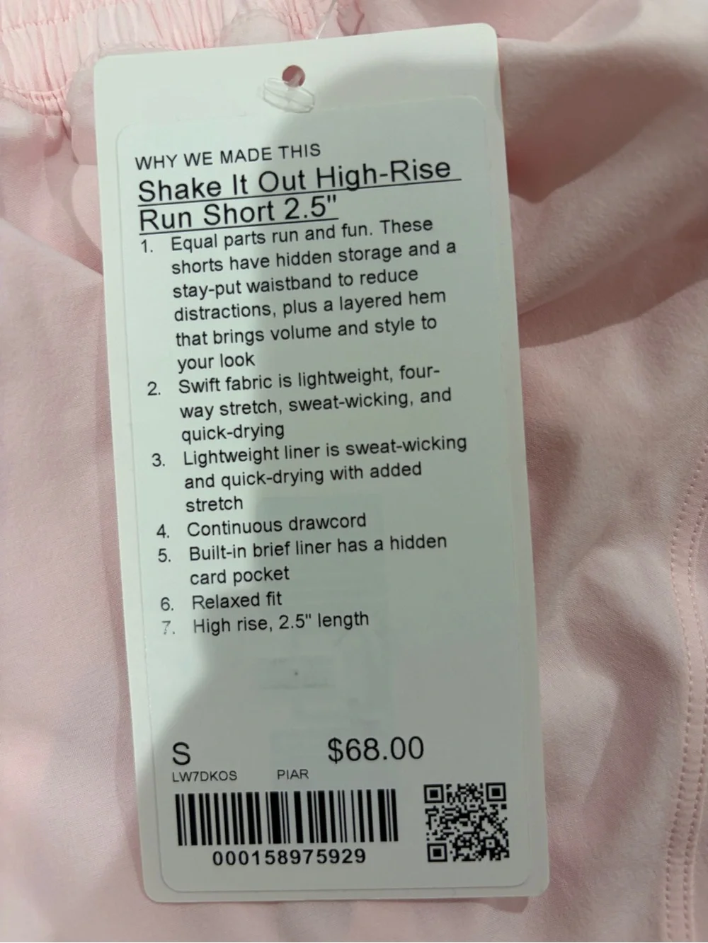 Lululemon shake it out short